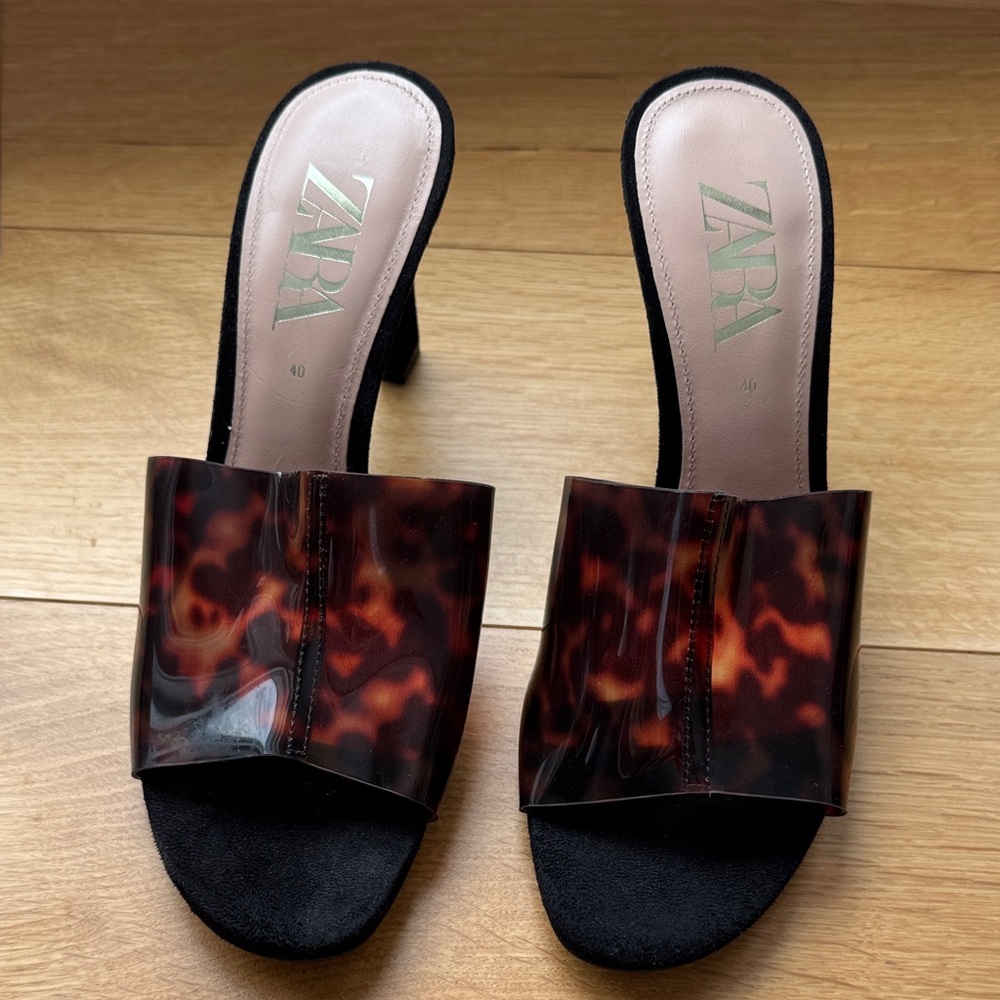 Zara Women's Tortoiseshell Heeled Slides